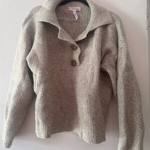 Apiece Apart Grey Thick Henley Sweater